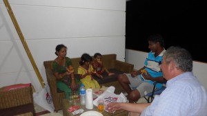 An evening on our verandah with Chandan and his family