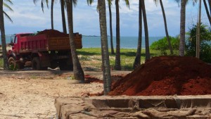 Another load of red sand arrives