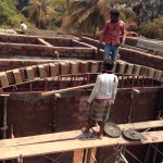 The vaulted ceiling takes shape