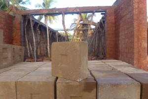 Mud bricks for the vaulted ceiling