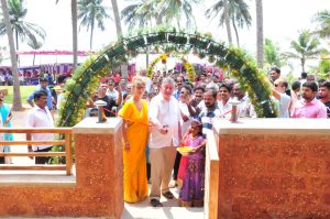 Cutting the ribbon